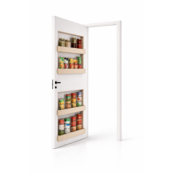 Porte avec étagères intégrées. Gain de place | Atelier Moya