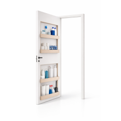 Porte avec étagères intégrées. Gain de place | Atelier Moya