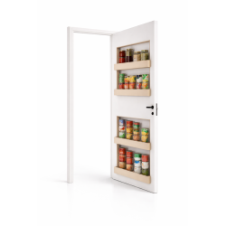 Porte avec étagères intégrées. Gain de place | Atelier Moy