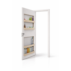 Porte avec étagères intégrées. Gain de place | Atelier Moya